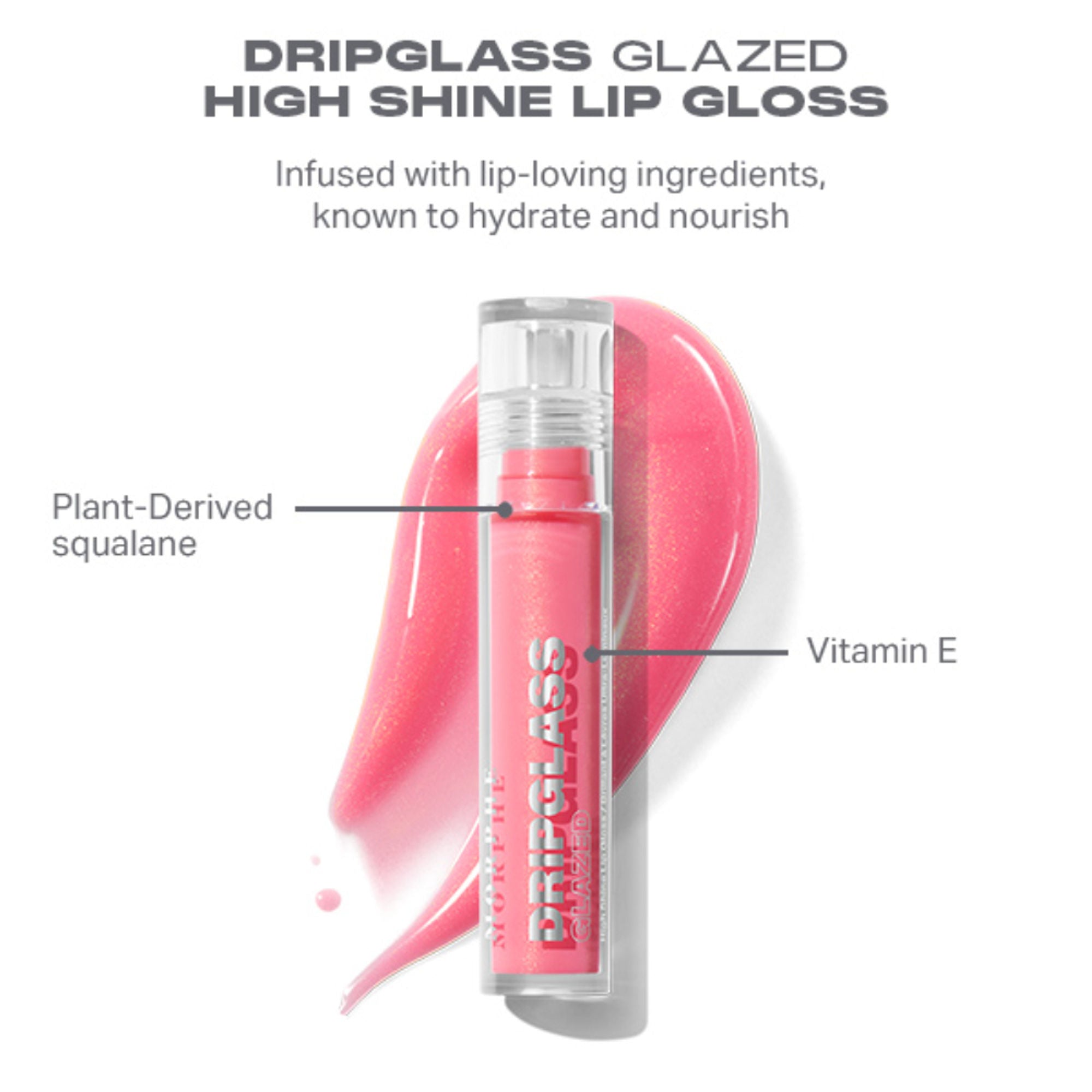 MORPHE Dripglass Glazed High Shine Lip Gloss - Pink Mirror