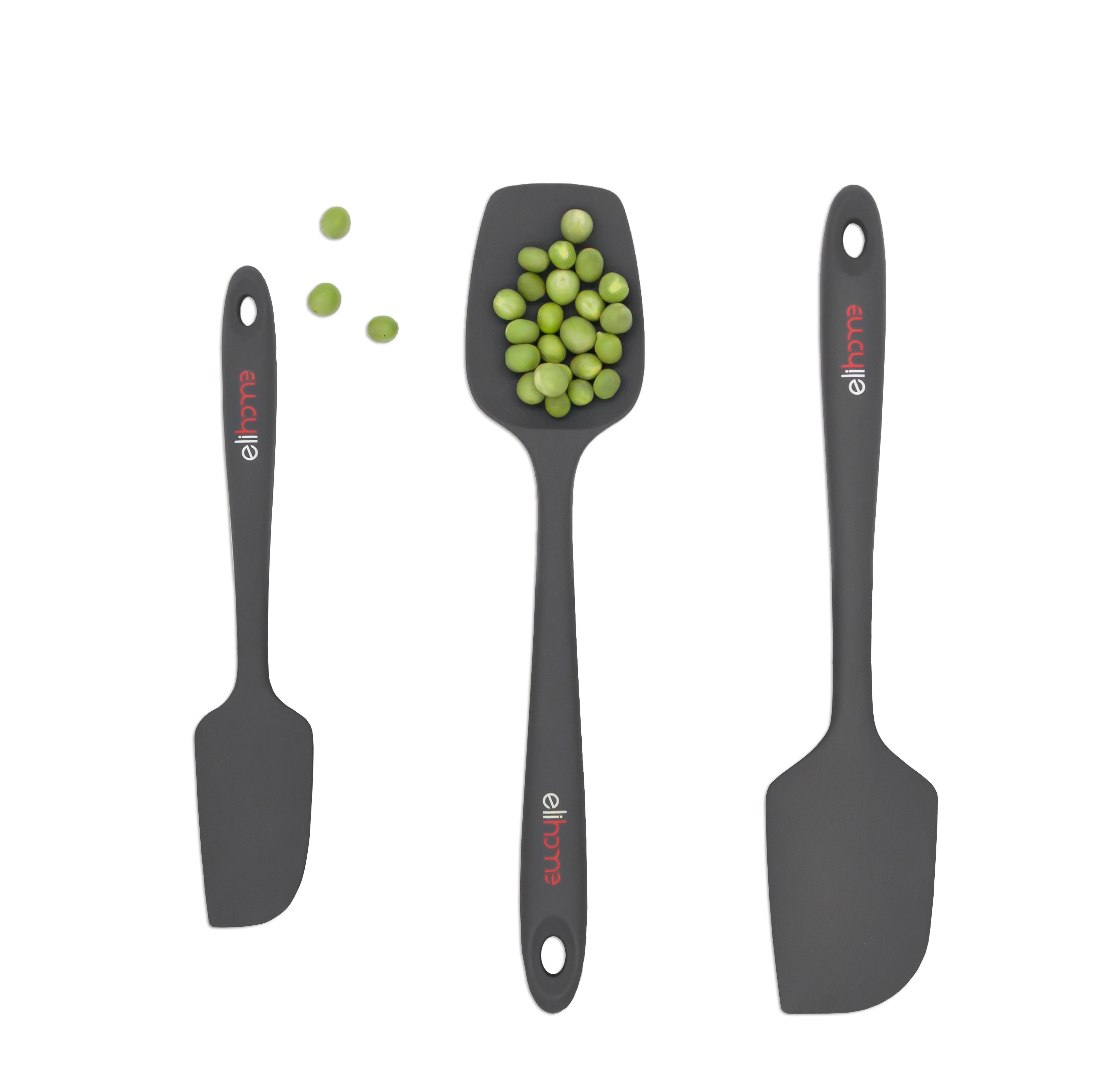 3 Piece Silicone Spatula Set - Red