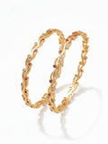 NVR Women Set of 2 Gold Plated CZ Stone Bangle