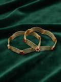 NVR Women Set of 2 Gold Plated Artificial Stone Bangle