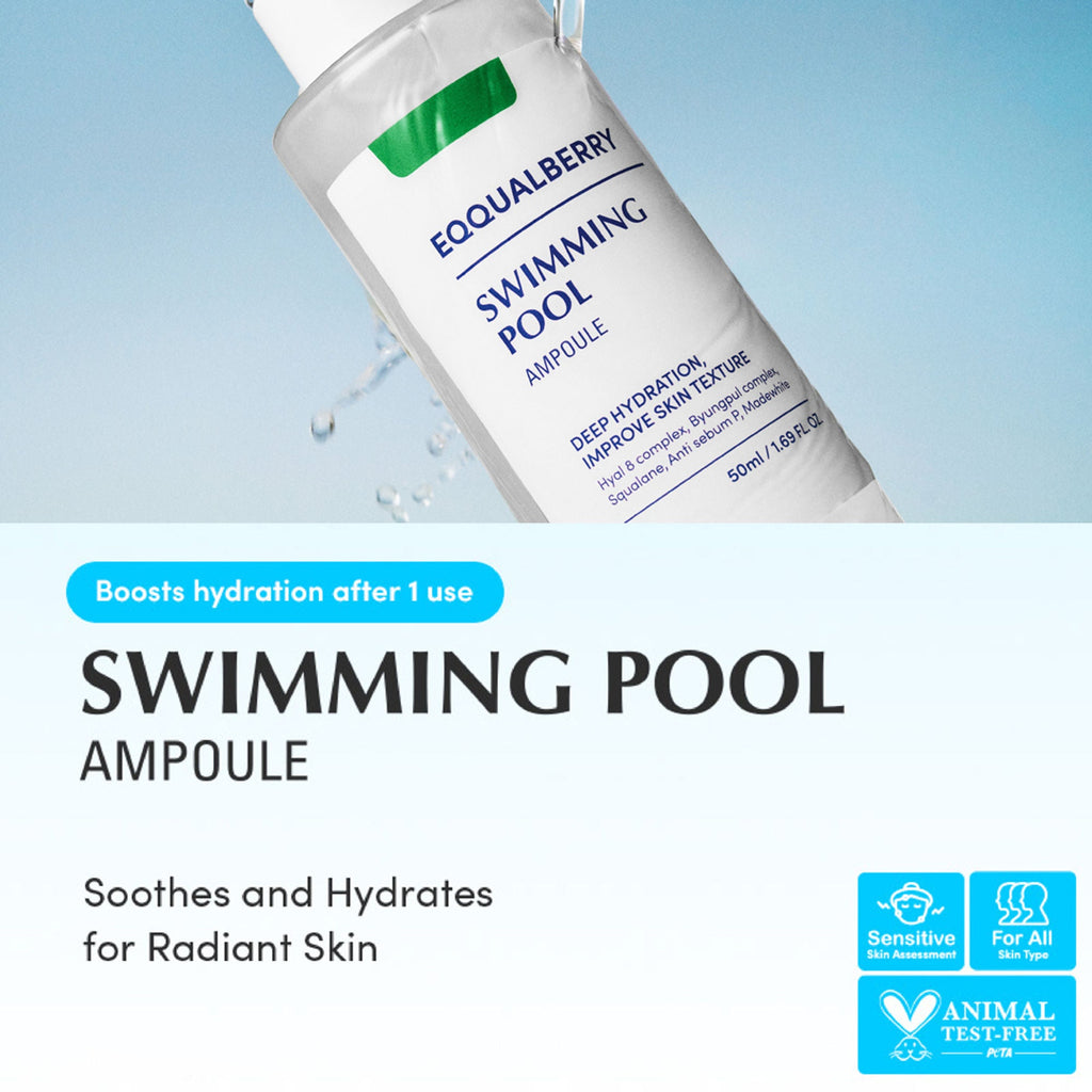 Eqqualberry Swimming Pool Hydrating Ampoule – Glass Skin, 5 Berry Complex & Hyaluronic Acid