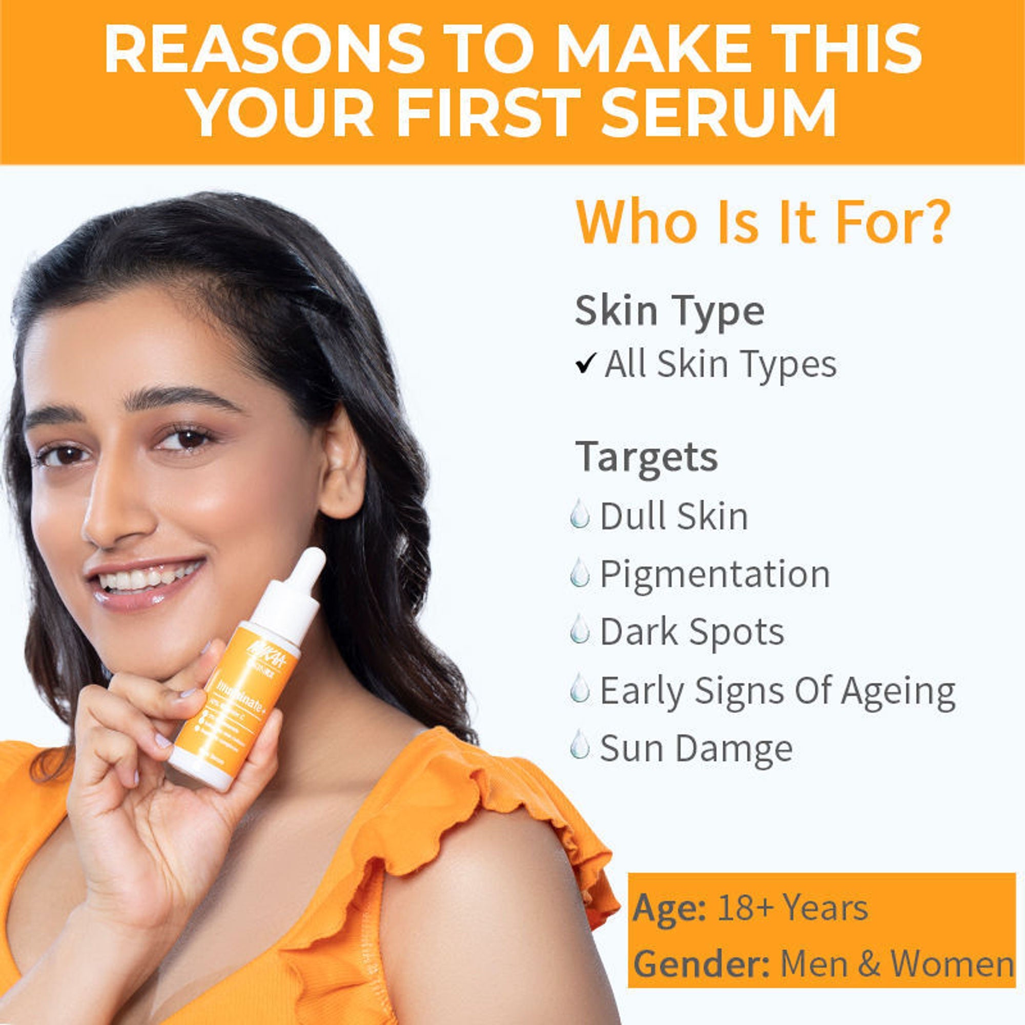 Nykaa SkinRX llluminate+ with 10% Vitamin C + 5% Niacinamide Serum for Bright, Radiant Skin Glow