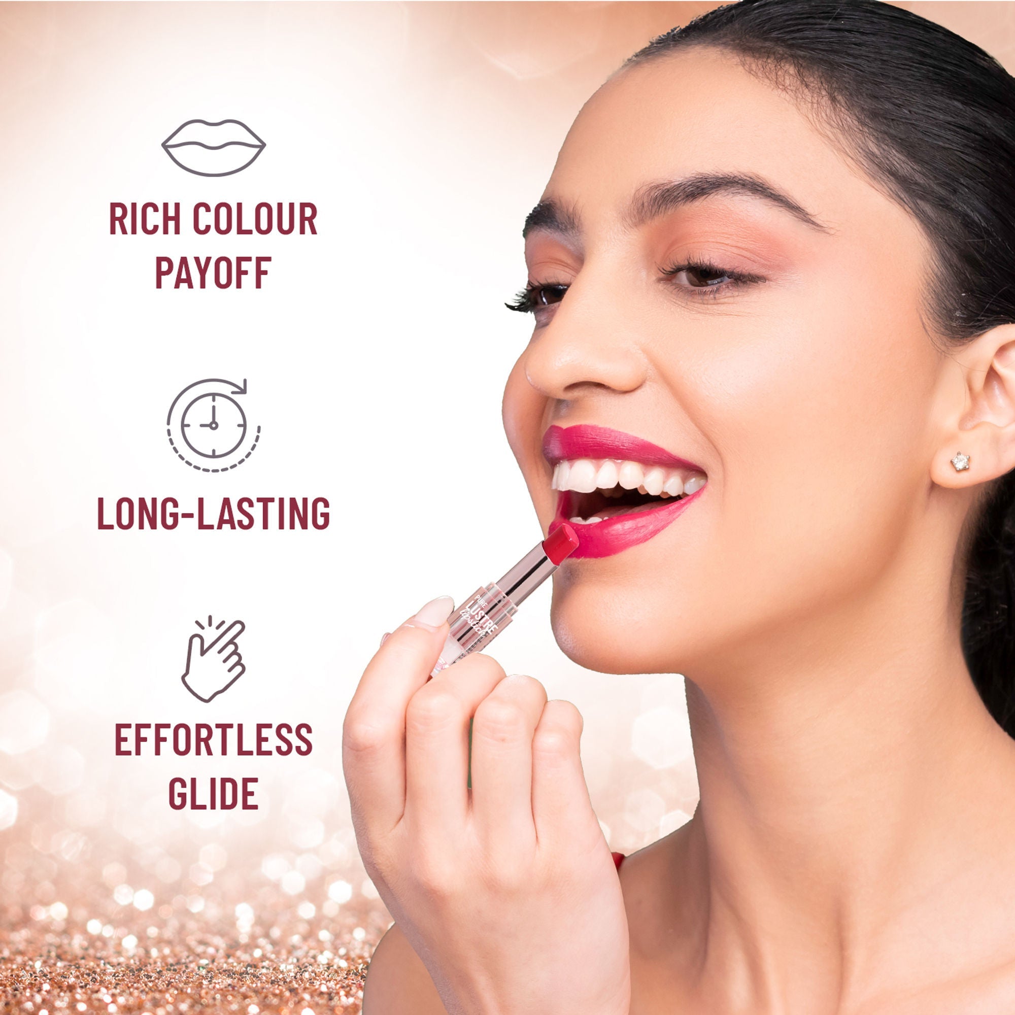 Swiss Beauty High Shine Finish Smooth Glide Pure Lustre Lipstick - 5 Silk Pink