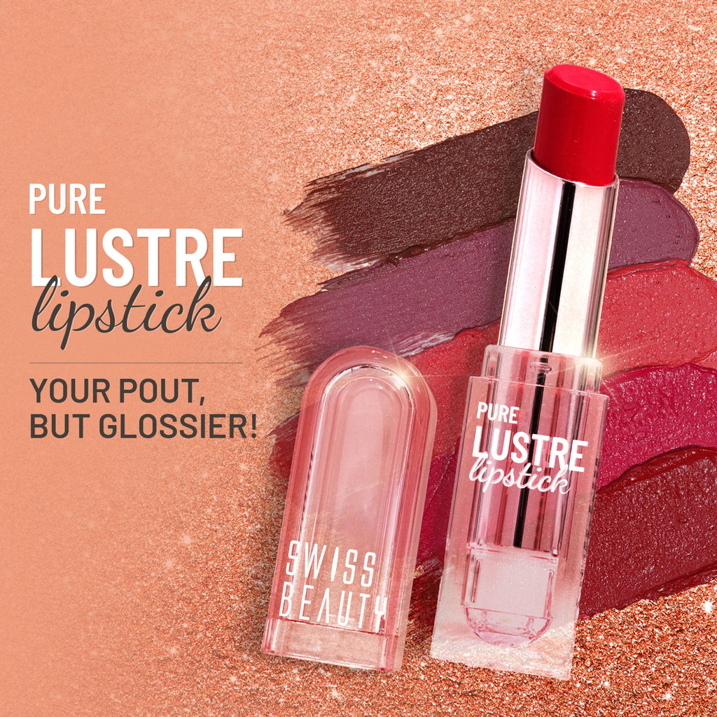 Swiss Beauty High Shine Finish Smooth Glide Pure Lustre Lipstick - 8 Bleached Pink
