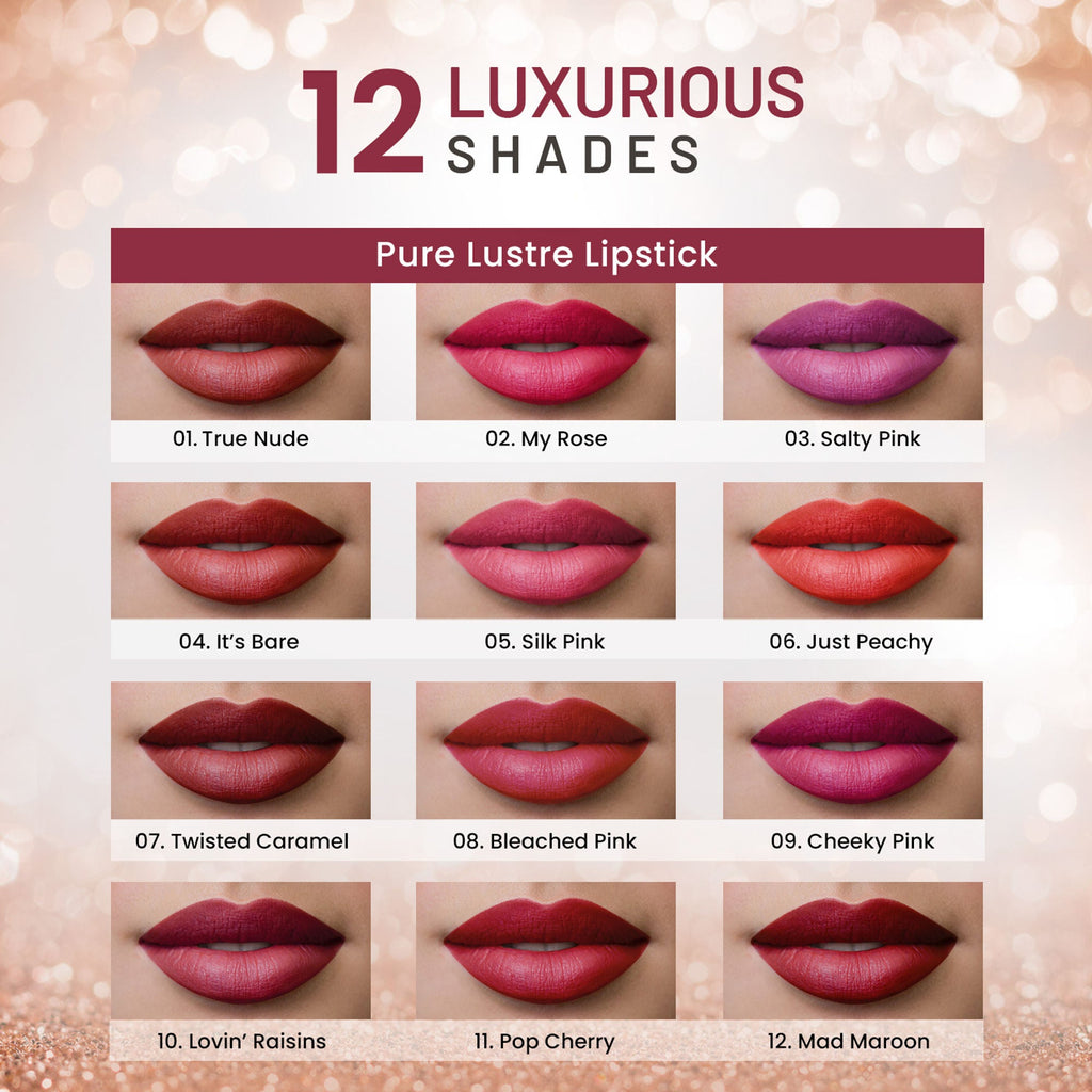 Swiss Beauty High Shine Finish Smooth Glide Pure Lustre Lipstick - 9 Cheeky Pink