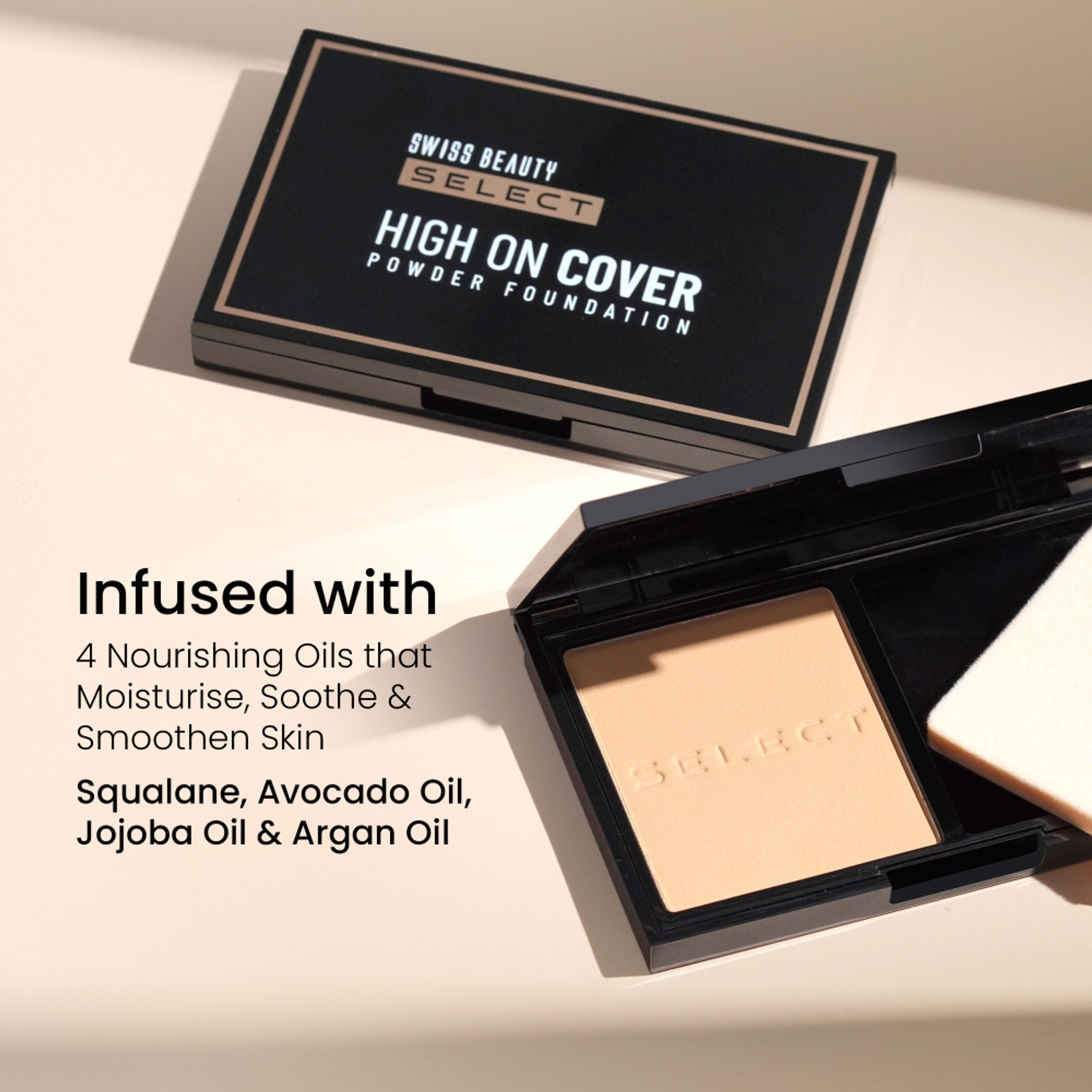 Swiss Beauty Select High On Cover Powder Foundation - 6 Warm Honey