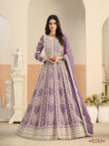 Anaita Purple Heavy Embroidered Faux Georgette Anarkali Suit With Salwar