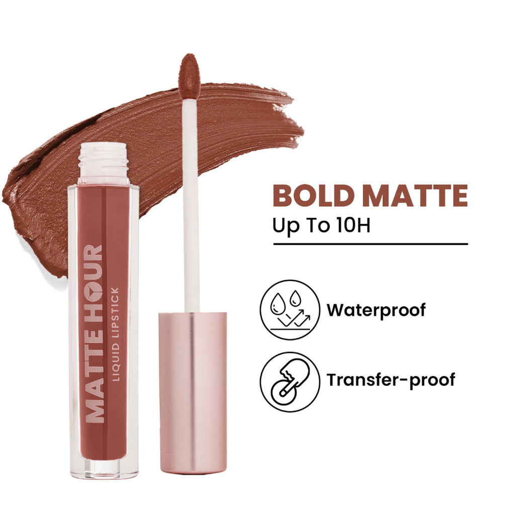 Swiss Beauty Matte Hour Waterproof Liquid Lipstick, Up To 10-Hour - 9 Cinnamon Sour