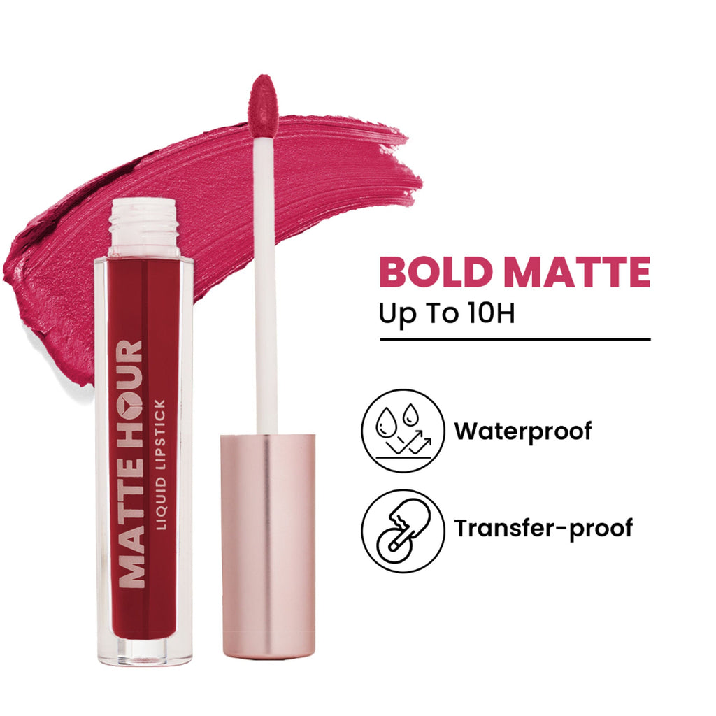 Swiss Beauty Matte Hour Waterproof Liquid Lipstick, Up To 10-Hour - 12 Strawberry Daiquiri