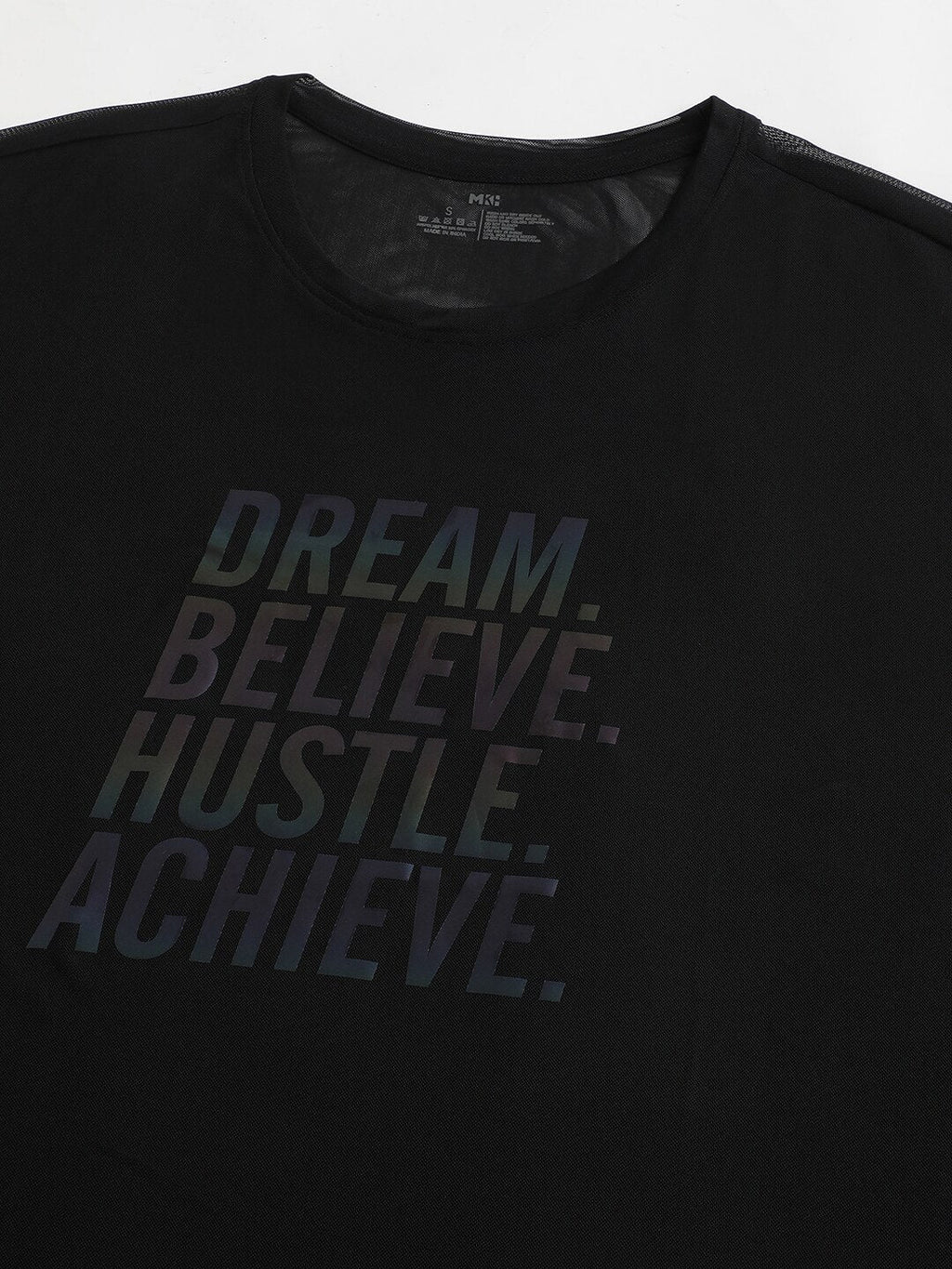 MKH Dri-FIT Typography Printed Drop Shoulder Sleeves Relaxed Fit Sports T-shirt
