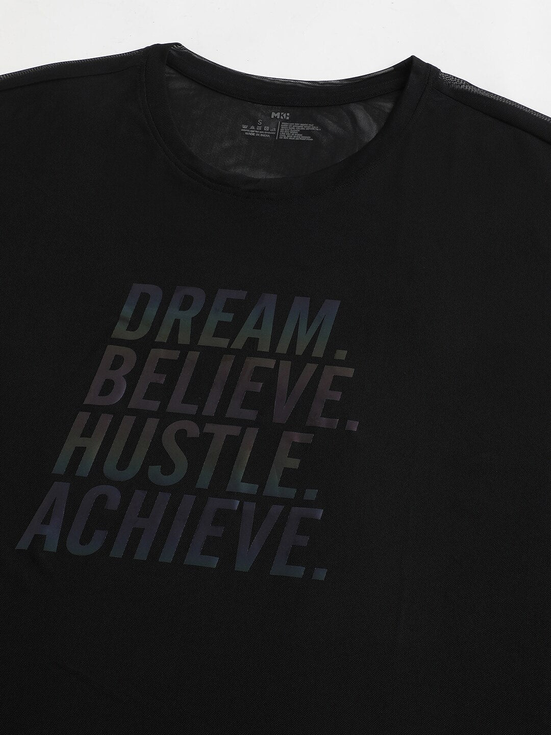 MKH Dri-FIT Typography Printed Drop Shoulder Sleeves Relaxed Fit Sports T-shirt
