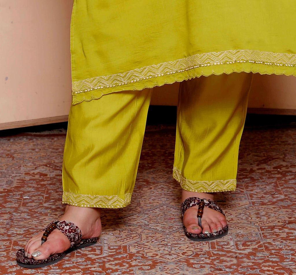 Miravan Womens Plus Size Muslin Yellow Kurta and Palazzo with Dupatta Set