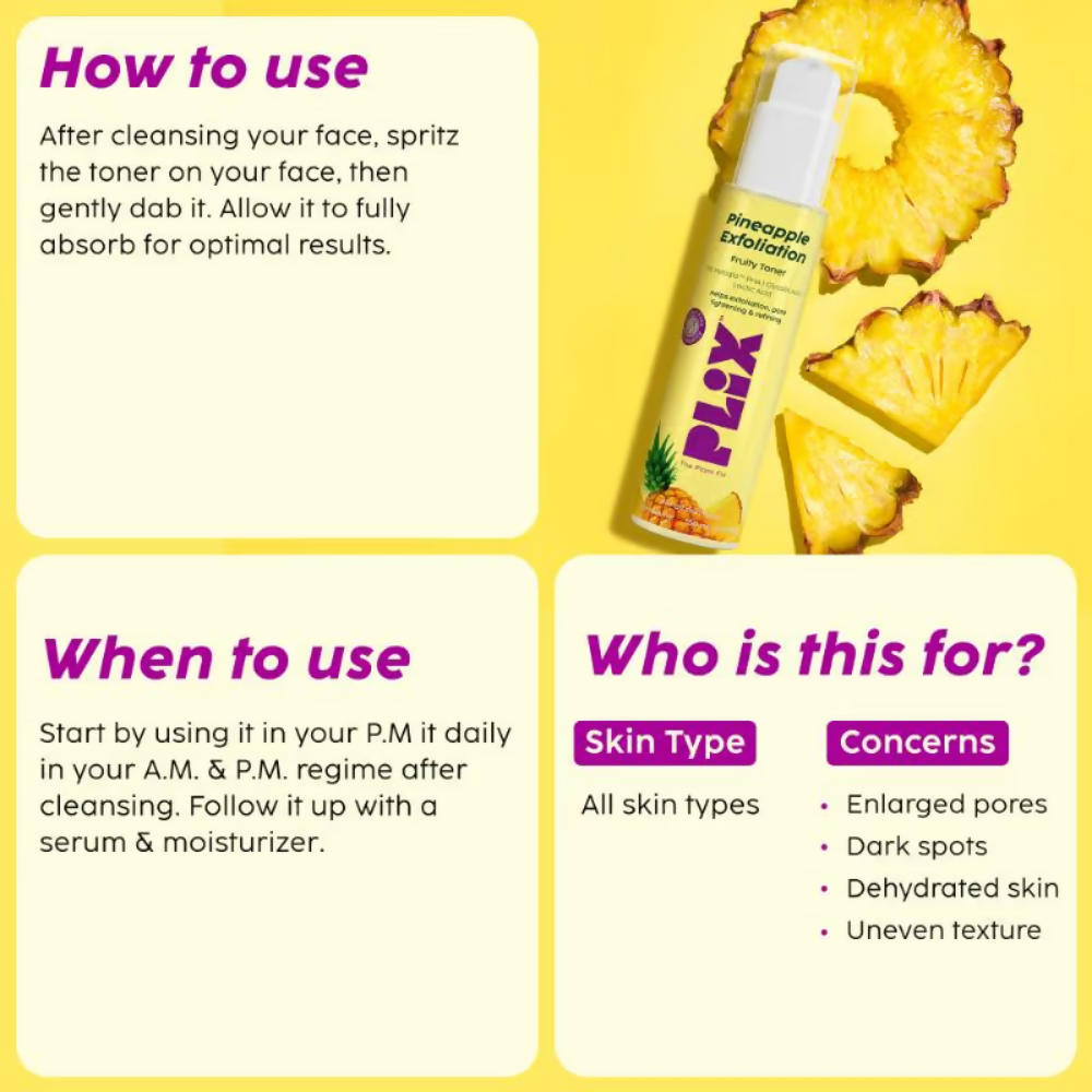 PLIX The Plant Fix Pineapple Depigmentation Regime With Toner, Cleanser & Moisturizer