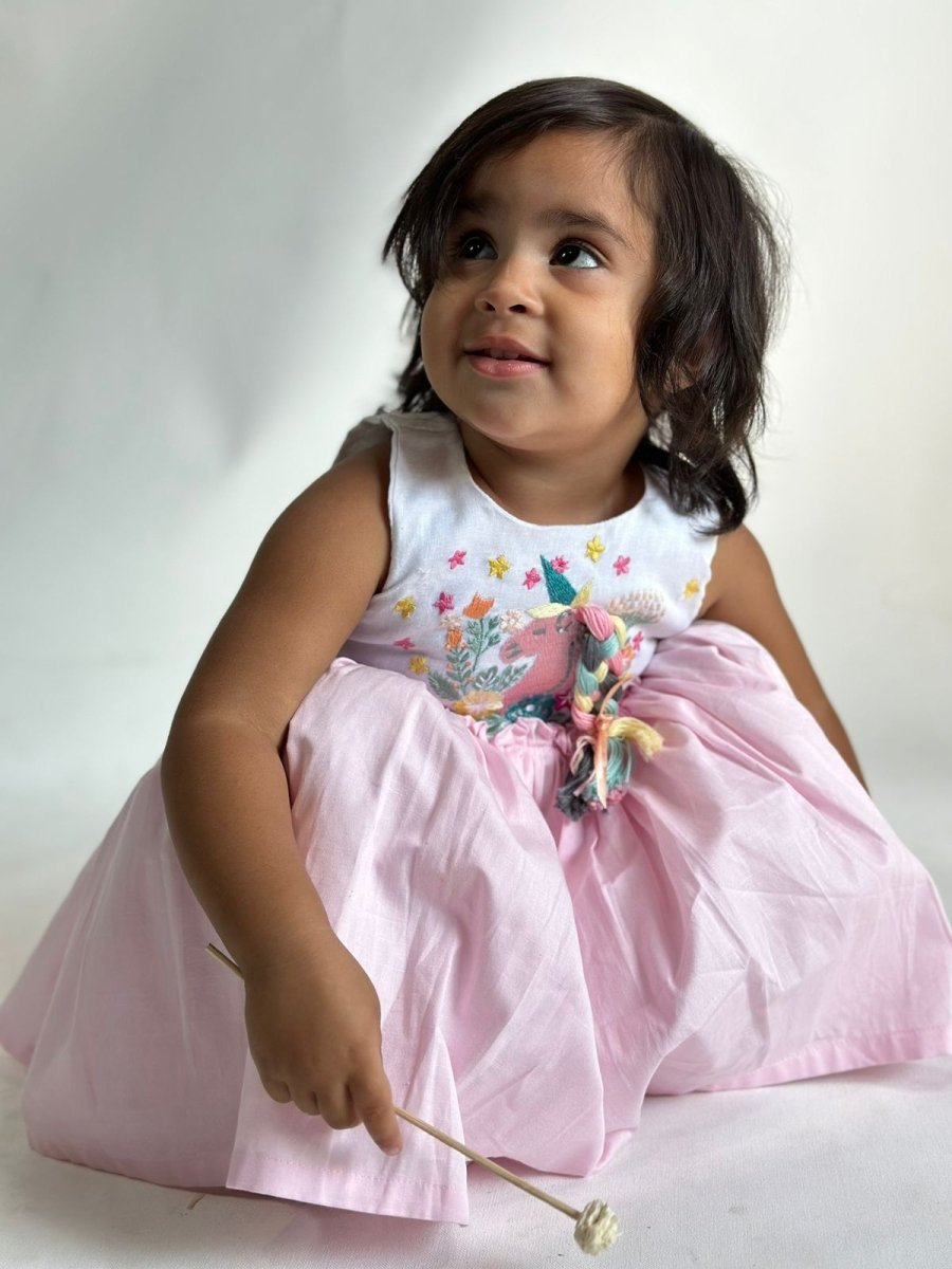 ArthLife Blue Rainbow Kingdom Party Wear Dress