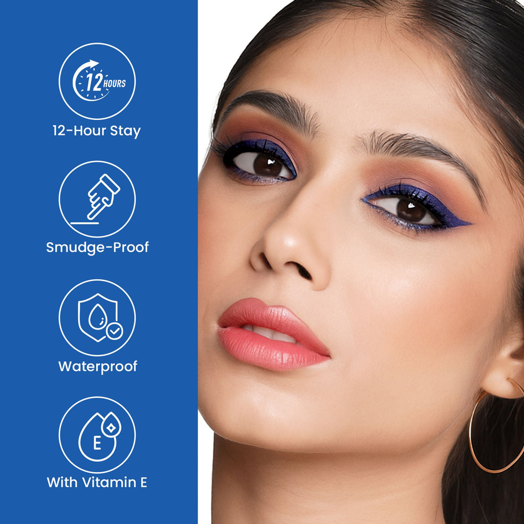 Swiss Beauty Intense Gel Kajal 12-Hour Stay Smudge-Proof with Sharpener - 8904325004434_08royalblue