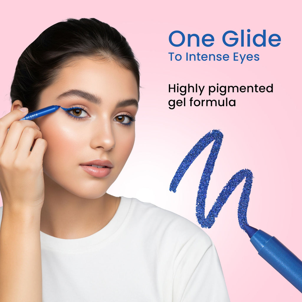 Swiss Beauty Intense Gel Kajal 12-Hour Stay Smudge-Proof with Sharpener - 8904325004441_11turquoise