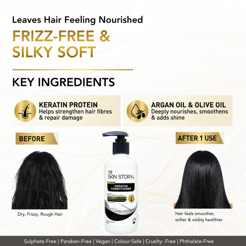 The Skin Story Sulphate Free Keratin Conditioner For Coloured Dry Frizzy Damaged Hair With Vitamin E
