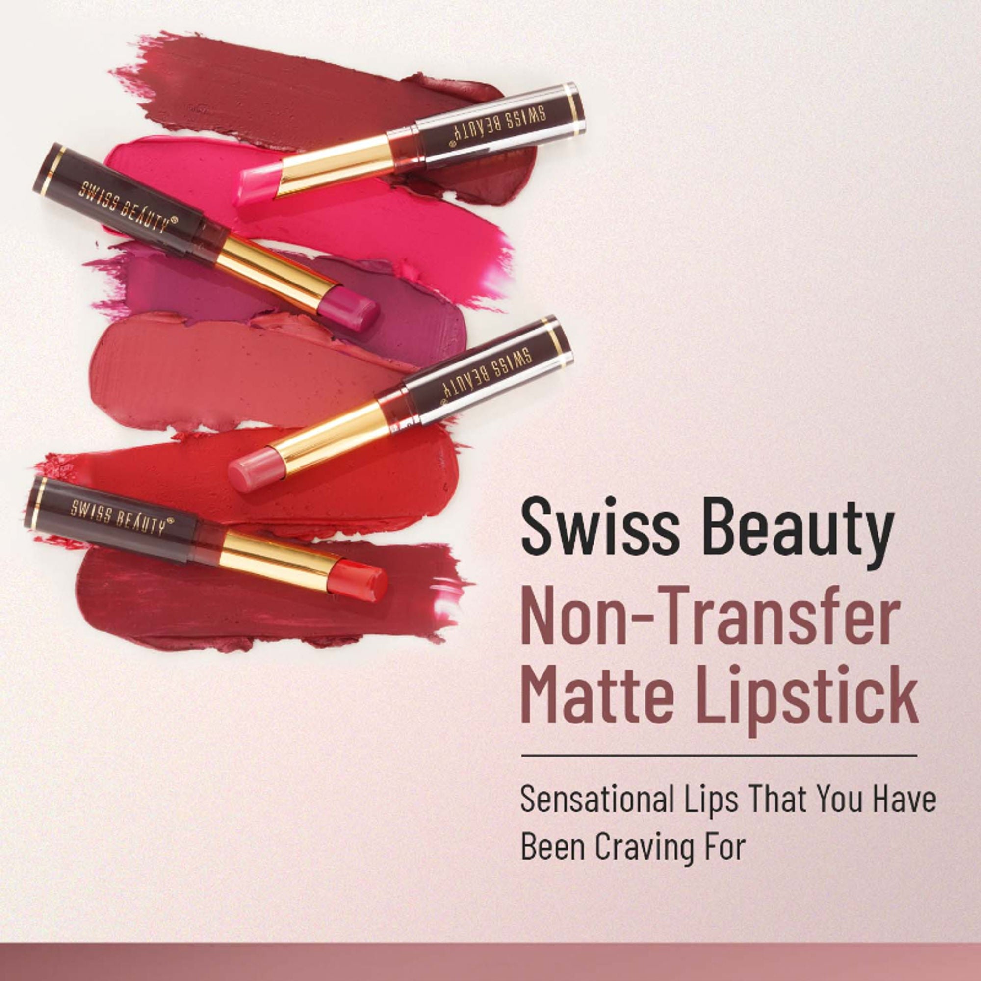 Swiss Beauty Non-Transfer Matte Lipstick - 29 Lilac Blush