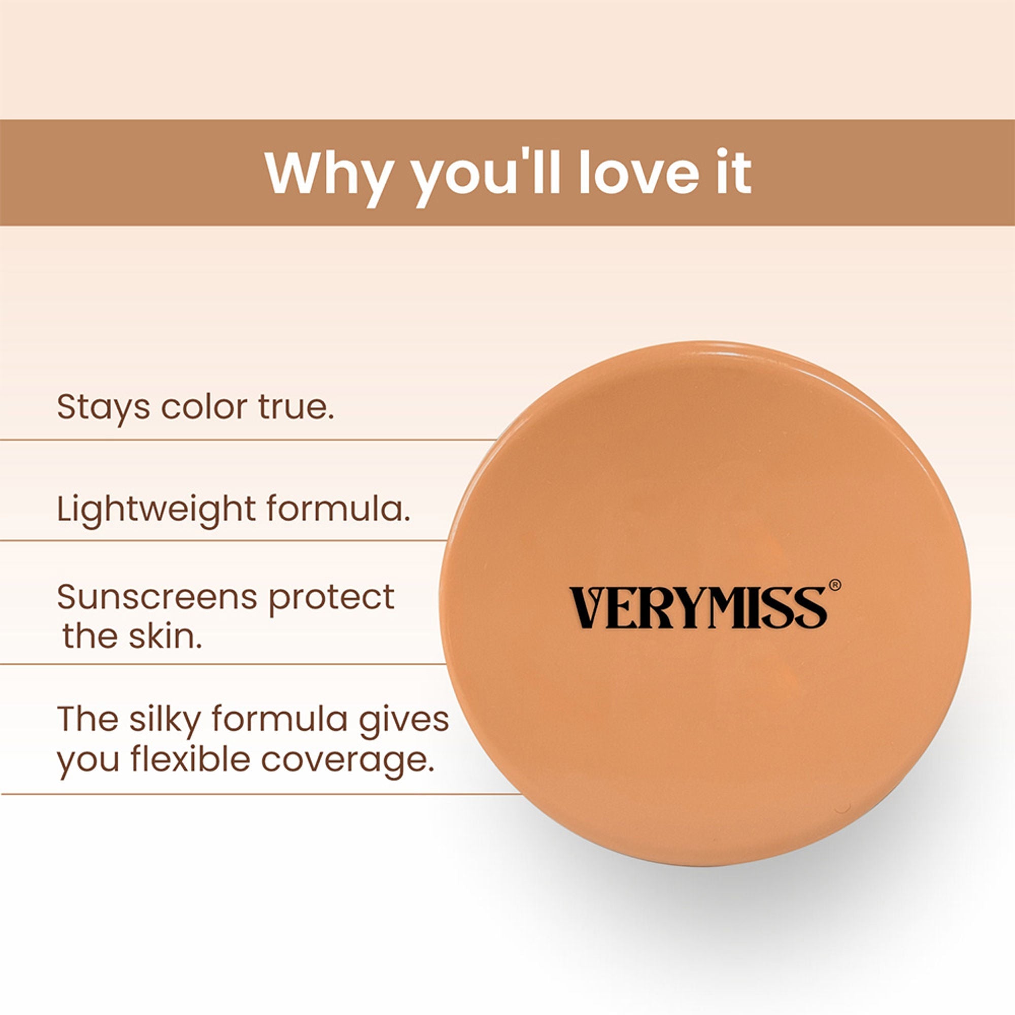 VERYMISS Natural Glow Compact Powder - 02 Light Beige