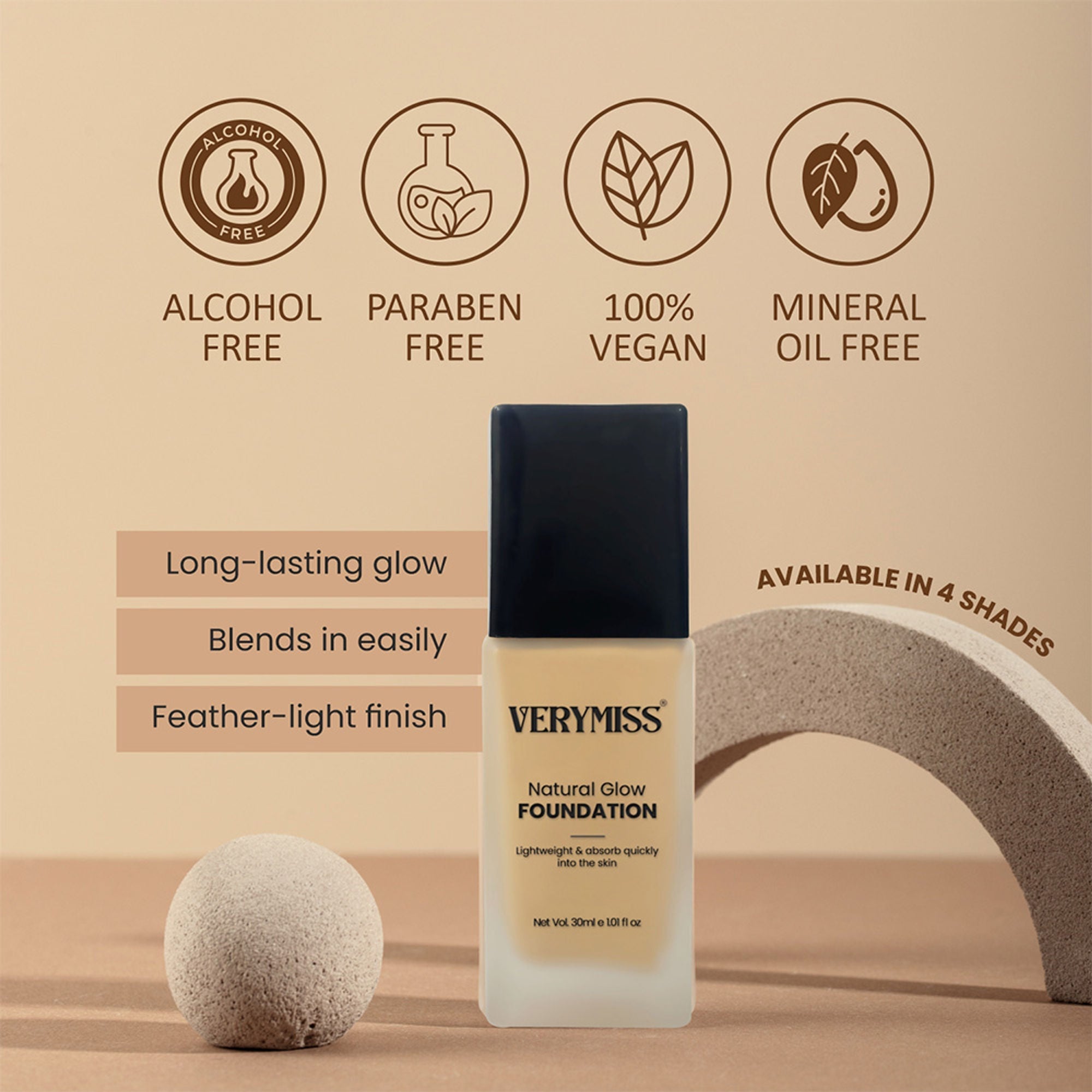 VERYMISS Natural Glow Daily Wear Foundation - 01 Ivory