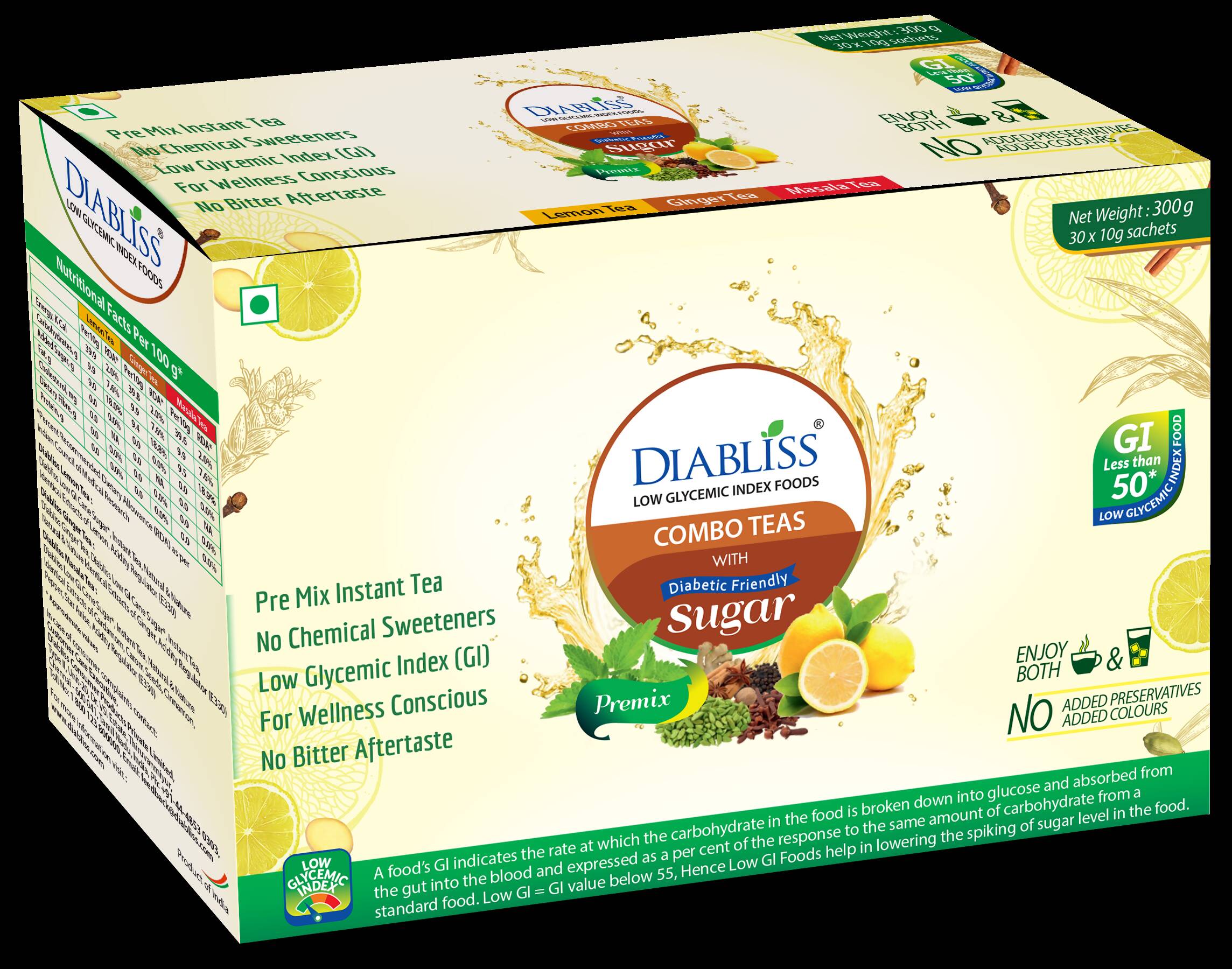 Diabliss Combo Teas with Diabetic Friendly Sugar