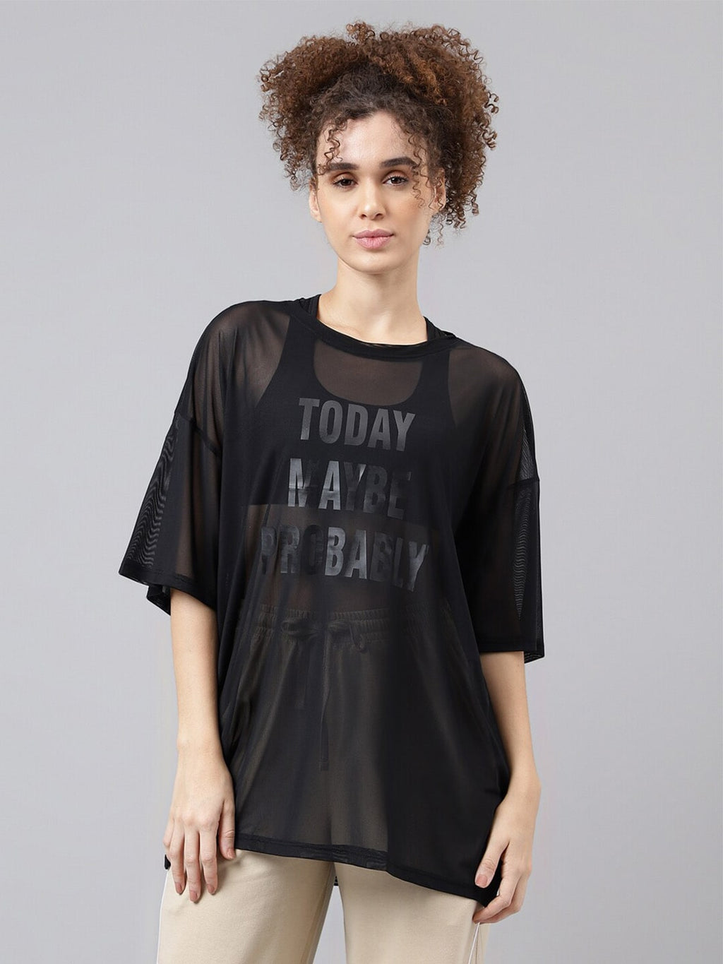 MKH Typography Printed Relaxed Fit Sheer Dri-FIT T-shirt