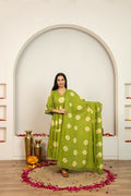 Joban Fashion Green Tie & Dye Cotton Suit Set