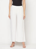 Indian Clothing Aniyah Rayon Flared Slip-On White Palazzo