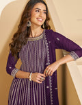 Anaita Violet Faux Georgette Stitched Plazzo Suit with Sequence Work