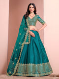 Anaita Turquoise Art Silk Designer Lehenga With Blouse