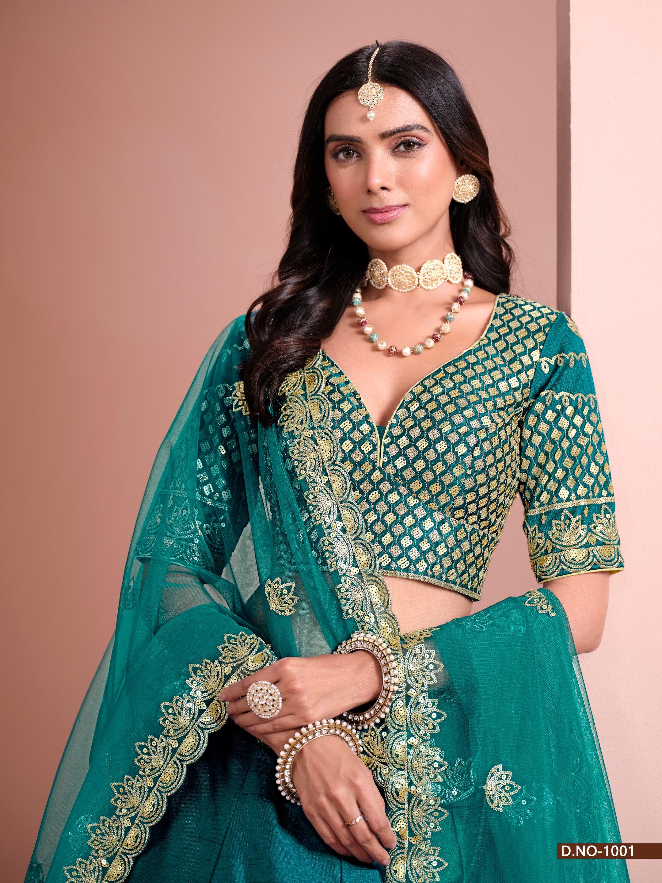 Anaita Turquoise Art Silk Designer Lehenga With Blouse