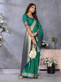 Anaita Green Premium Banarasi Tissue Silk Saree With Gala Weaving Work