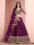 Anaita Purple Art Silk Designer Lehenga With Blouse