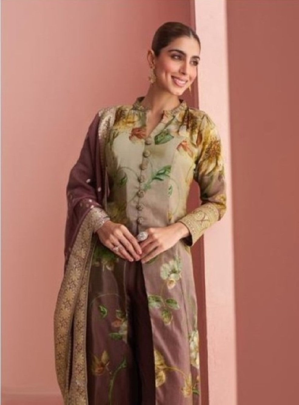 Anaita Multi Silk Stitched Anarkali Suit With Digital Printed Work