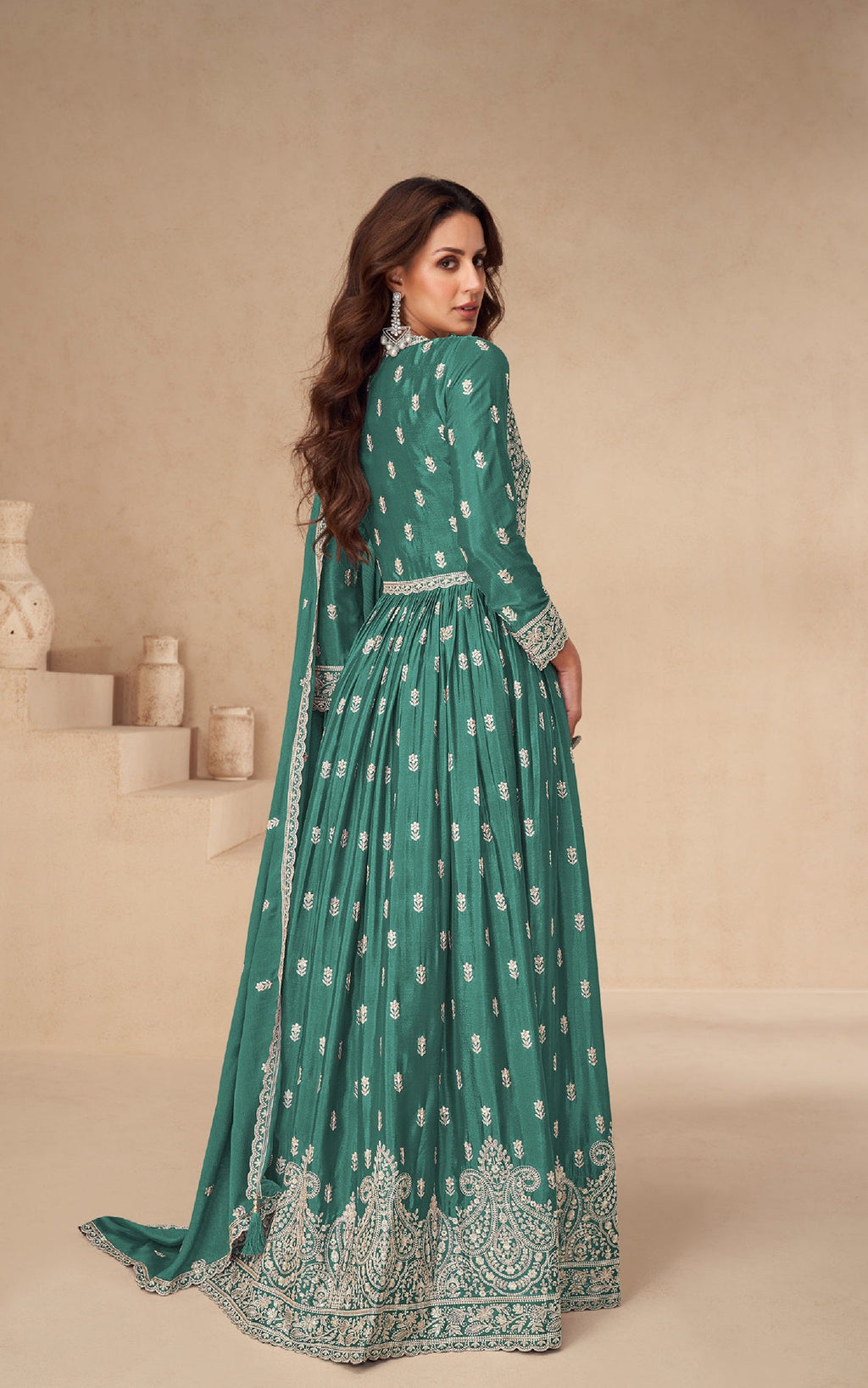 Anaita Green Chinon With Sequence Embroidery Salwar Suit
