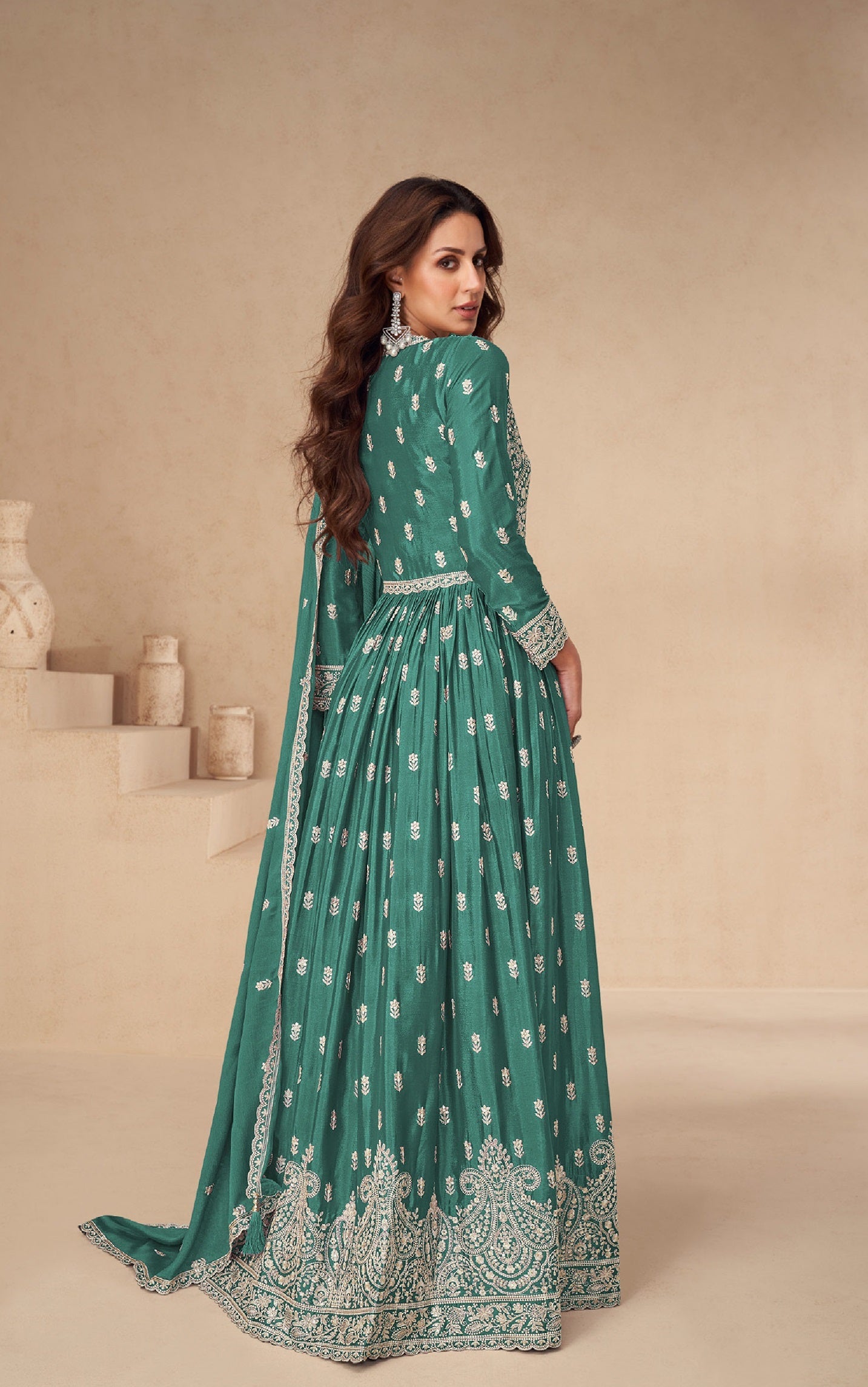 Anaita Green Chinon With Sequence Embroidery Salwar Suit