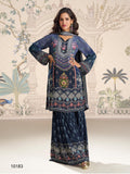 Anaita Navy Blue Crepe Stitched Sharara Suit With Hand Mirror Work