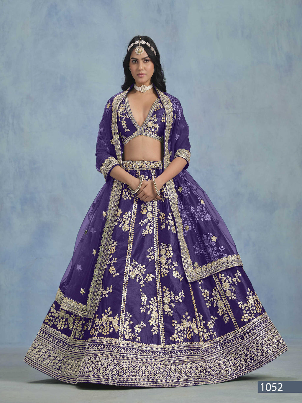 Anaita Purple Embroidered Heavy Art Silk Designer Lehenga With Blouse