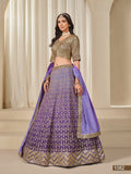 Anaita Purple Embroidered Heavy Chinon Silk Designer Lehenga With Blouse