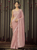 Myra Baby Pink Art Silk Heavy Embroidered Designer Saree