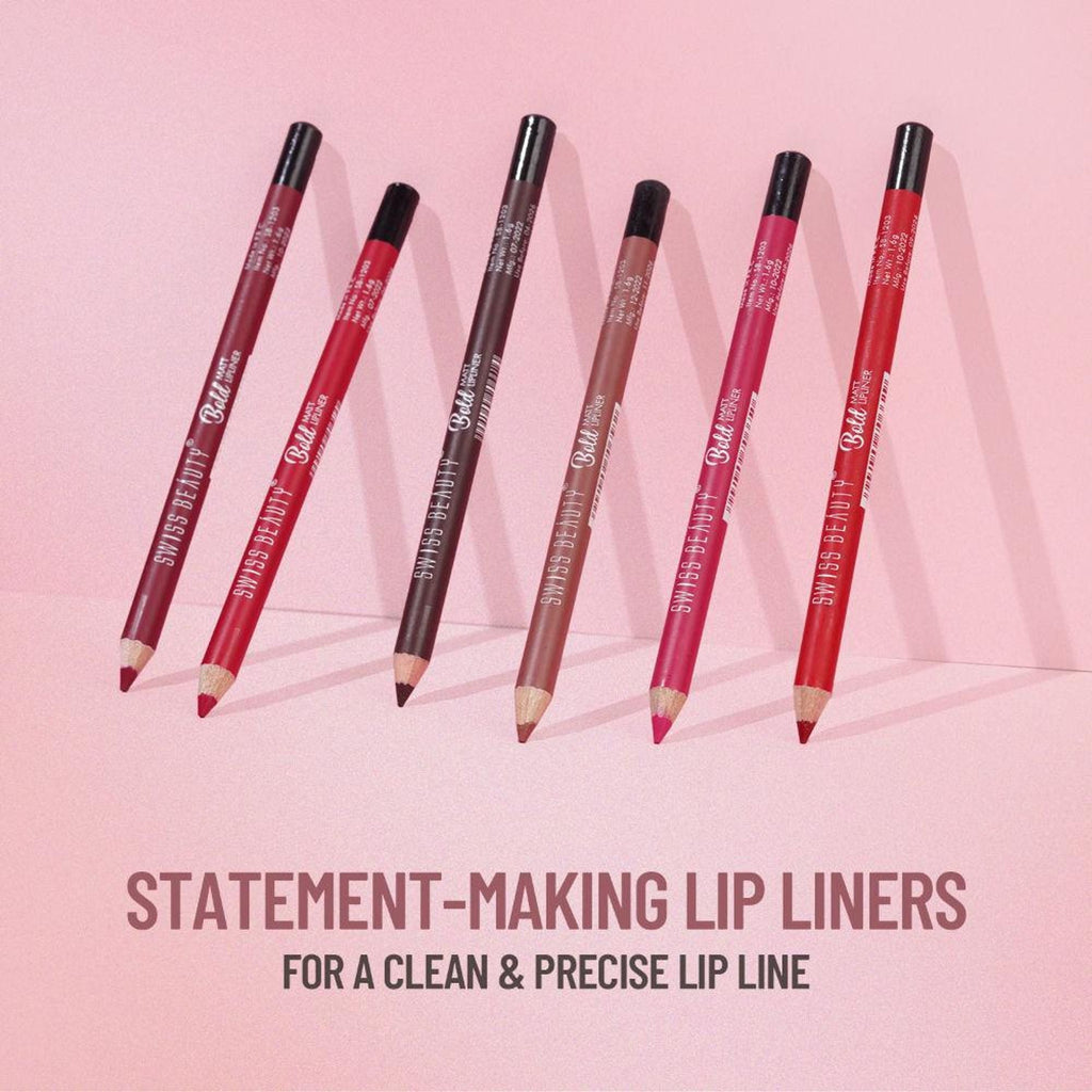Swiss Beauty Bold Matt Lip Liner Pencil, Long-lasting , Matte Finish , Non-Drying - 4 Fruit Punch