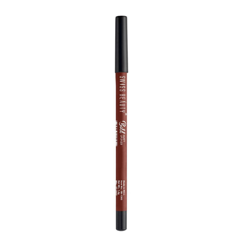 Swiss Beauty Bold Matt Lip Liner Pencil, Long-lasting , Matte Finish , Non-Drying - 6 Cherry Brown