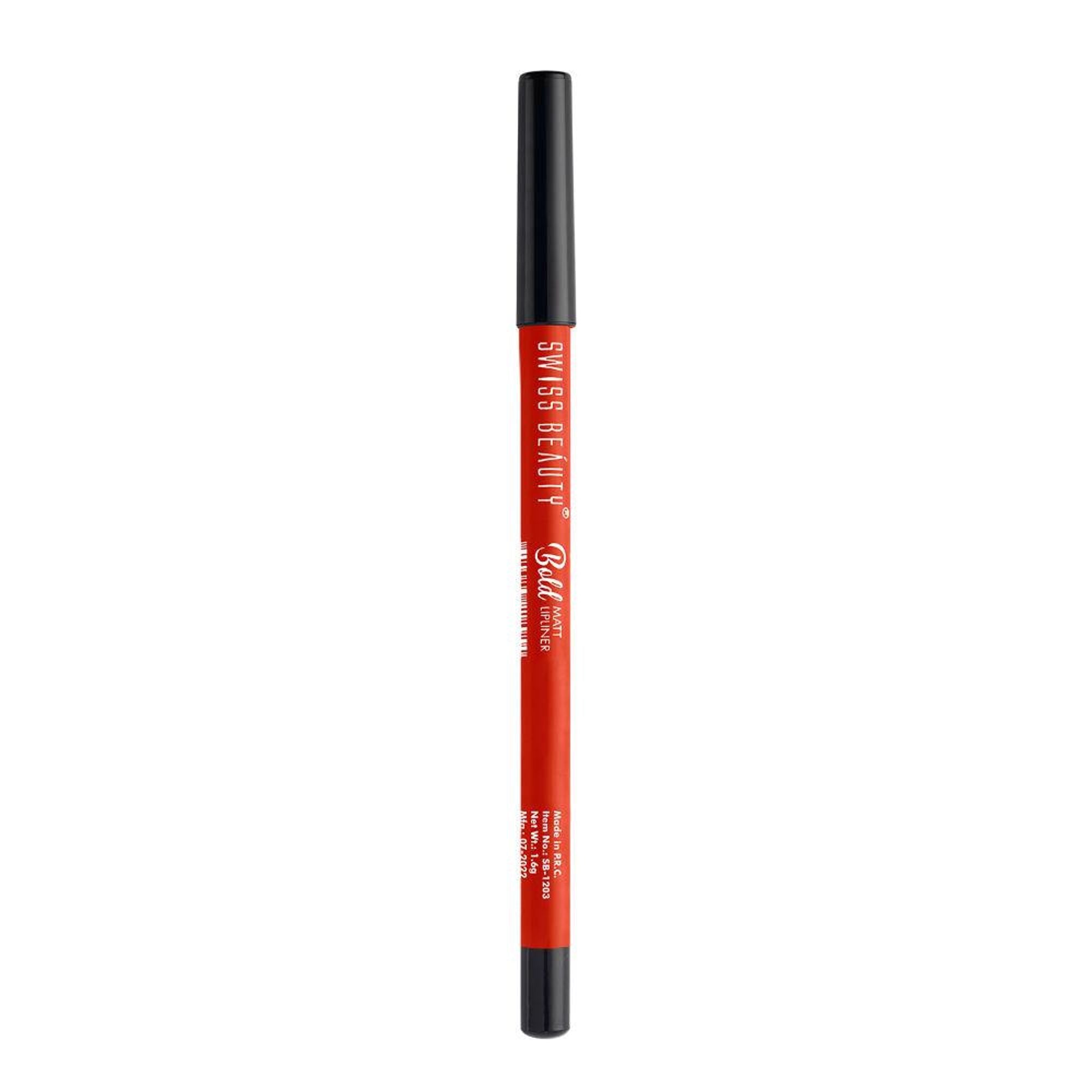 Swiss Beauty Bold Matt Lip Liner Pencil, Long-lasting , Matte Finish , Non-Drying - 8 Orange Red