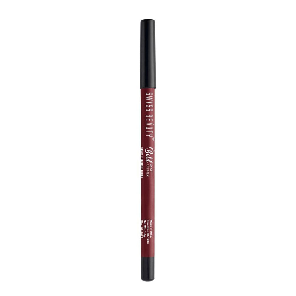 Swiss Beauty Bold Matt Lip Liner Pencil, Long-lasting , Matte Finish , Non-Drying - 9 Burgandy