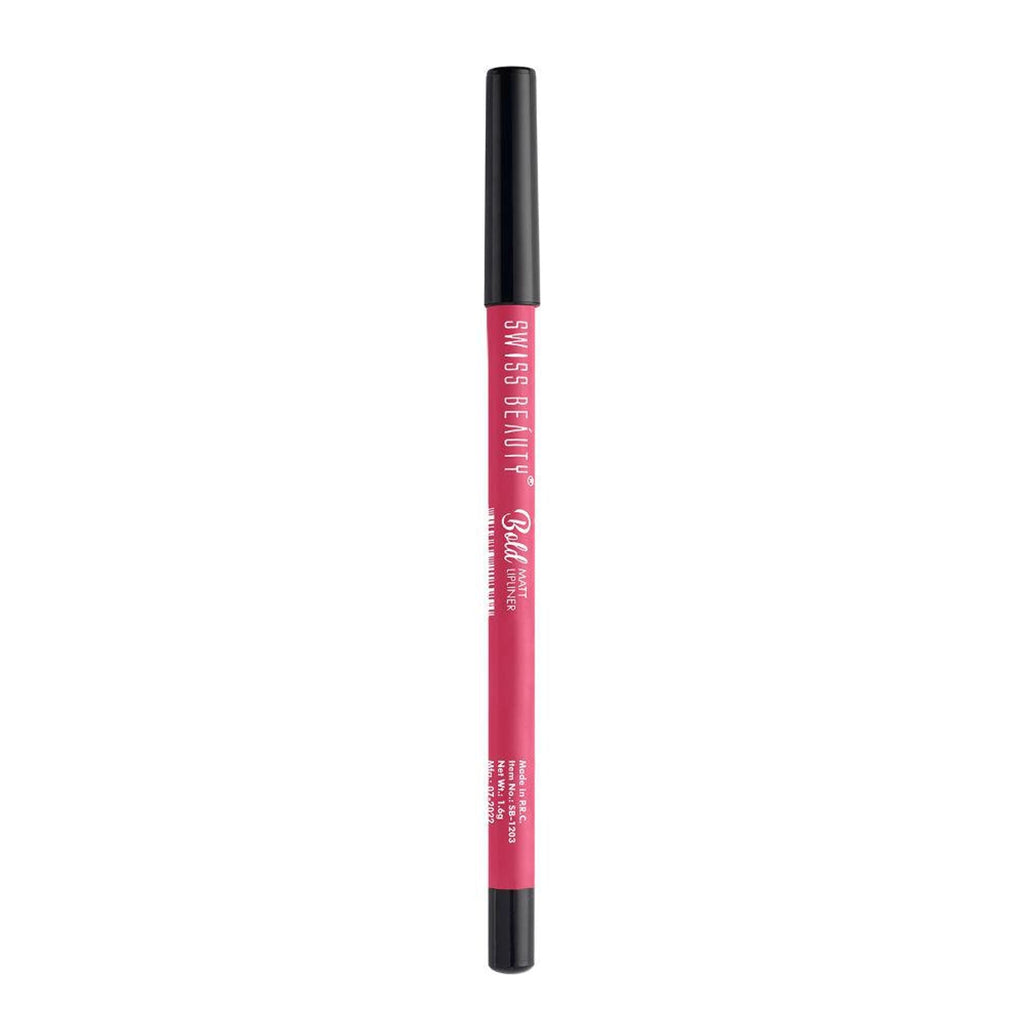 Swiss Beauty Bold Matt Lip Liner Pencil, Long-lasting , Matte Finish , Non-Drying - 10 Pink Crush