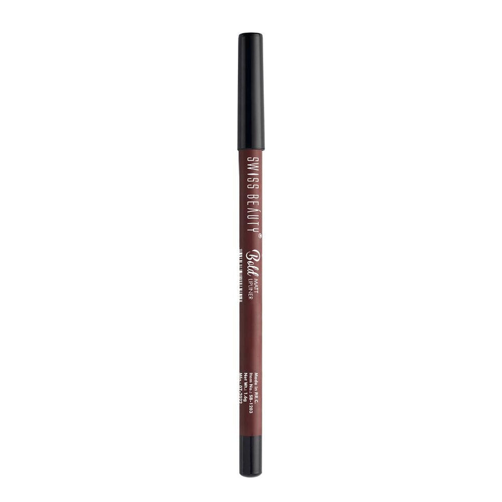 Swiss Beauty Bold Matt Lip Liner Pencil, Long-lasting , Matte Finish , Non-Drying - 12 Dark Chocolate