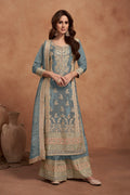Anaita Grey Embroidered Silk Salwar Suit