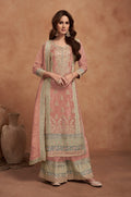 Anaita Peach Embroidered Silk Salwar Suit