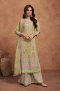 Anaita Lemon Embroidered Silk Salwar Suit