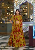 Lorenvalley Fashion Multicolor Marble Floral Printed Lehenga Choli With Dupatta